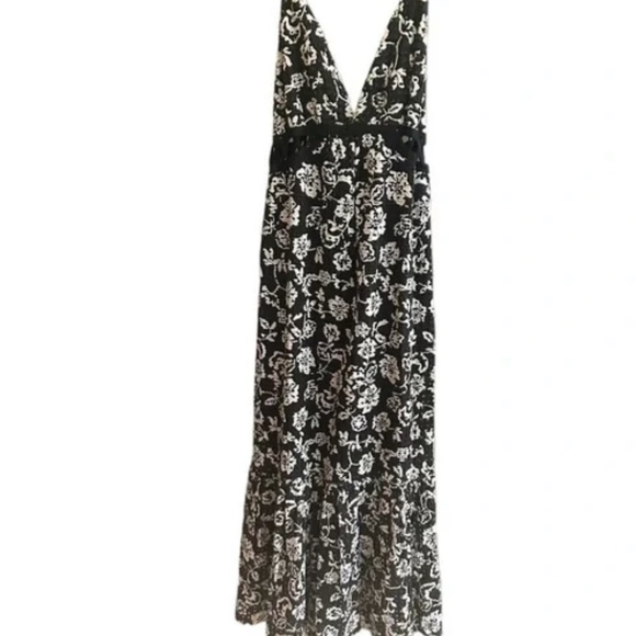 NWT NEW RAMY BROOK PRINTED INGRID EYELET BLACK WHITE FLORAL DRESS $465 WOMENS 2 - Picture 4 of 5